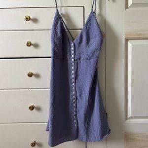 Dark purple Urban Outfitters dress with white buttons down the front